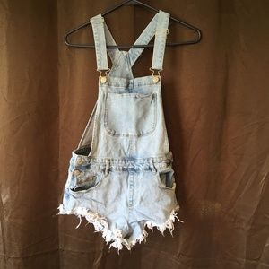 Forever 21 overall cutoffs small shorts faded